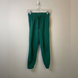 Aritzia Tna Green Cozy Fleece Sweatpants Joggers Athleisure Loungewear